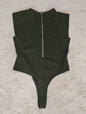 privy Black Zipper-Back One-Piece Bodysuit